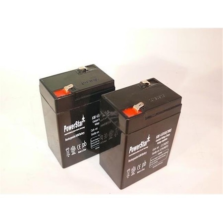 Powerstar PowerStar AGM5-6-2Pack4 6V 5Ah SLA Rechargeable Battery for Alarms; ATV and motorcycle; 2 Pack AGM5-6-2Pack4